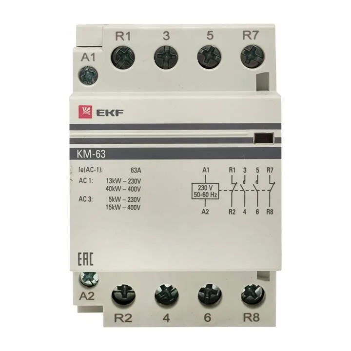 Контактор модульный КМ 63А 2NО+2NC (3 мод.) EKF PROxima Контактор модульный КМ 63А 2NО+2NC (3 мод.) EKF PROxima