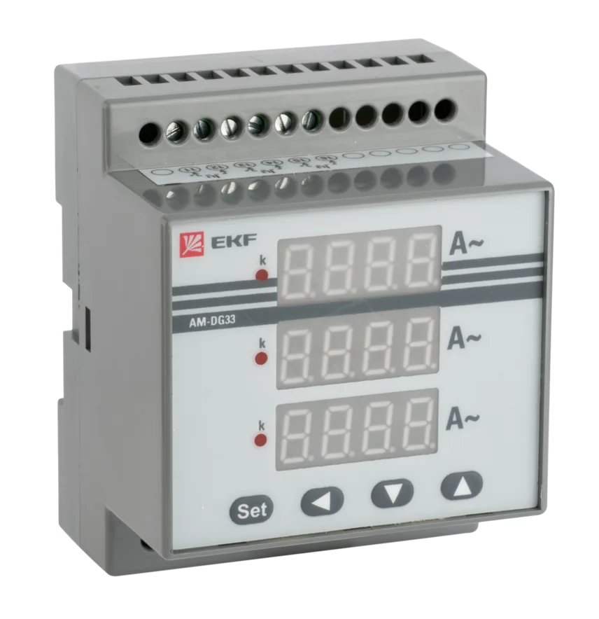 Амперметр AD-G33 цифровой на DIN трехфазный EKF PROxima (без поверки