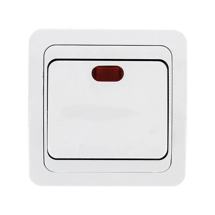 Лондон Выключатель 1-клавишный с индикатором 10А белый EKF PROxima