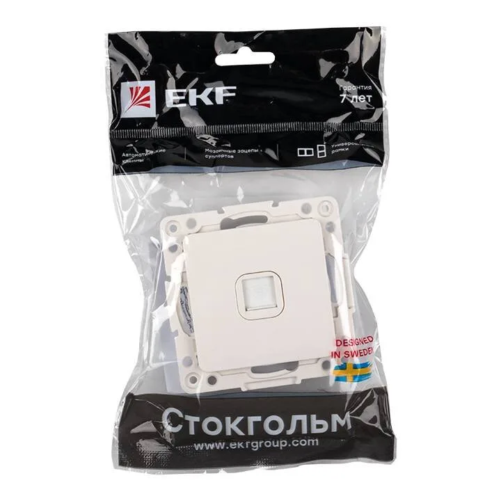 Стокгольм Механизм Розетки Phone 1-местной белый EKF PROxima Стокгольм Механизм Розетки Phone 1-местной белый EKF PROxima