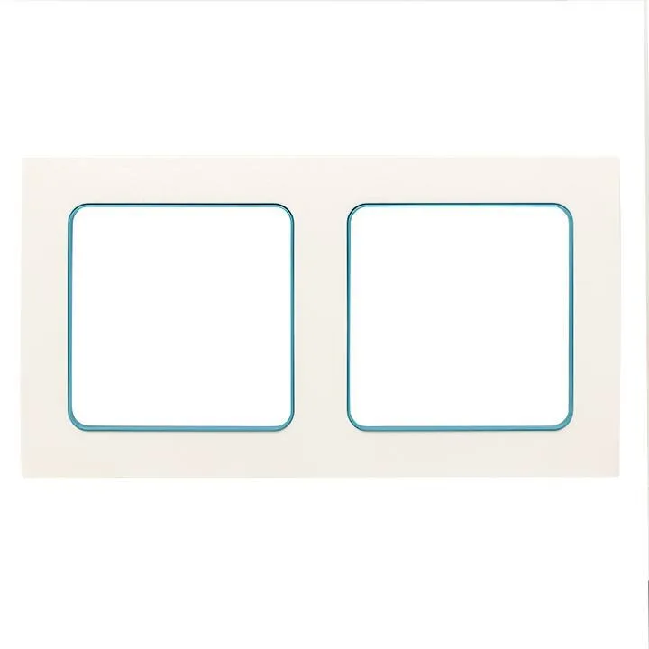 Стокгольм Рамка 2-местная белая с линией цвета синий EKF PROxima