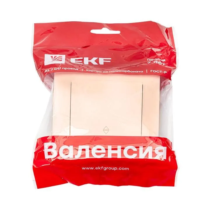 Валенсия выключатель 1-кл. 10А кремовый проходной EKF PROxima Валенсия выключатель 1-кл. 10А кремовый проходной EKF PROxima