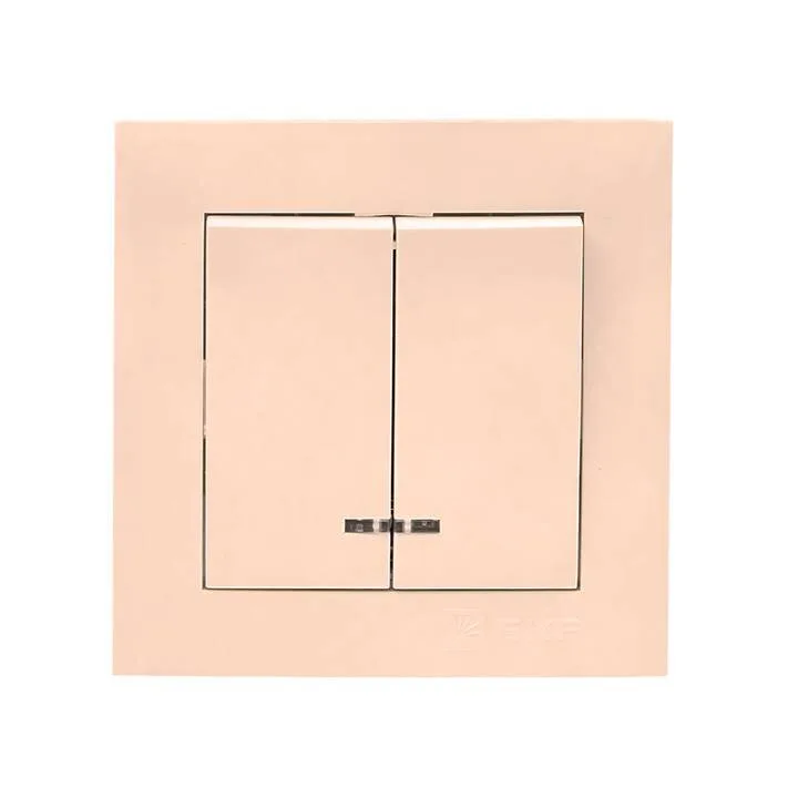 Валенсия выключатель 2-кл. 10А кремовый с индикатором EKF PROxima