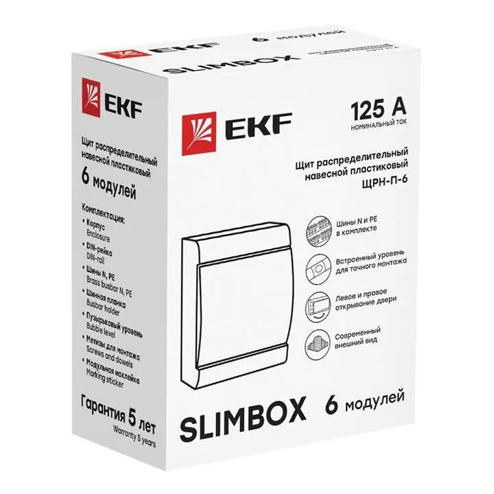 Щит распред. навесной ЩРН-П-6 SlimBox IP41 EKF PROxima Щит распред. навесной ЩРН-П-6 SlimBox IP41 EKF PROxima