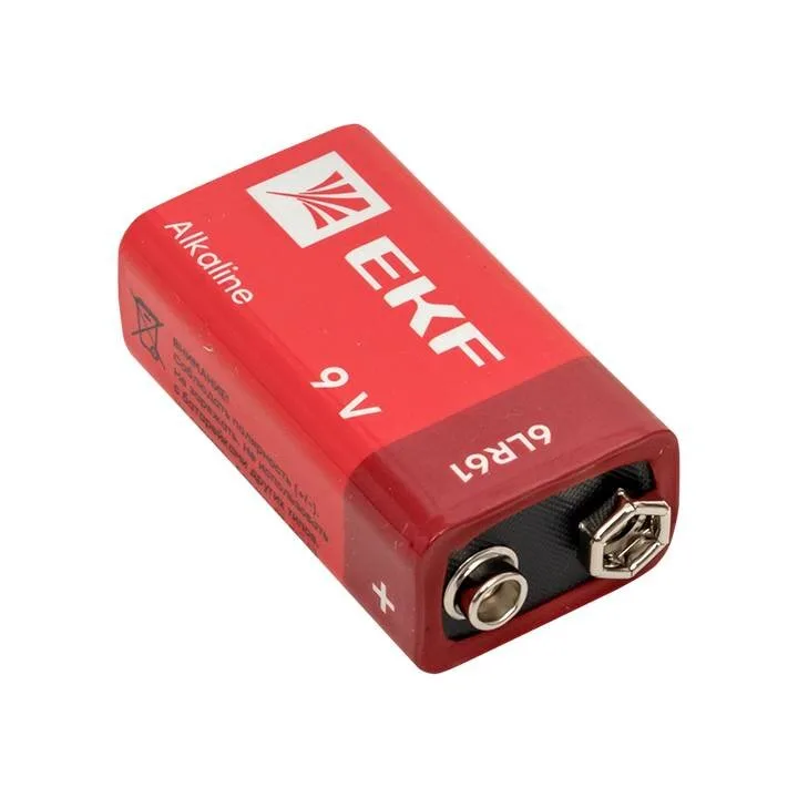 Алкалиновая батарейка типа 9V(6LR61) блистер 1шт. EKF Алкалиновая батарейка типа 9V(6LR61) блистер 1шт. EKF