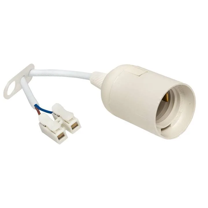 Патрон Е27 подвесной с клеммной колодкой пласт бел. индивидуальный пакет EKF