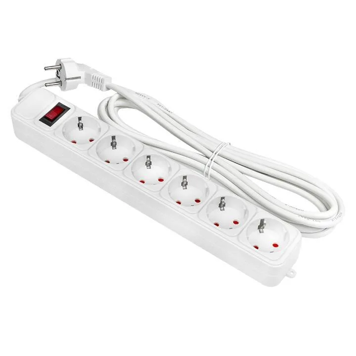 Сетевой фильтр 6*5м 16А/3,2кВт с выкл. c/з ПВС 3х1,0 Блокбастер XL EKF PROxima