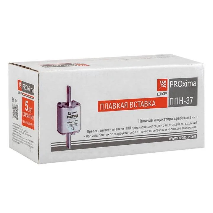 Плавкая вставка ППН-37 400/125А габарит 2 EKF PROxima Плавкая вставка ППН-37 400/125А габарит 2 EKF PROxima