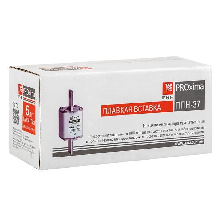 Плавкая вставка ППН-37 400/160А габарит 2 EKF PROxima Плавкая вставка ППН-37 400/160А габарит 2 EKF PROxima